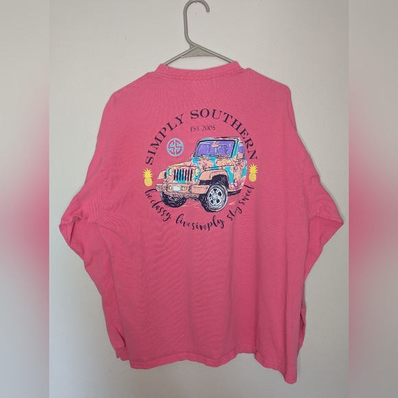 Simply Southern Pink Long Sleeve Shirt - Picture 3 of 5